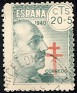 Spain - 1940 - Pro Tuberculosos - 20+5 CTS - Verde - Dictator, Army General - Edifil 937 - Red Lorena's Cross - 0